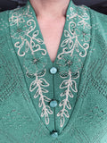 GREEN WOOLEN EMBROIDERED SUIT