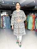 FLORAL EMBROIDERED WOOLEN SHRUG WITH WOOLEN INNER AND TROUSER