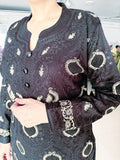 BLACK FULLY EMBROIDERED WOOLEN SUIT