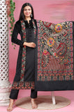 BLACK VELVET KASHMIRI EMBROIDERED A LINE SUIT WITH FULL KASHMIRI JAAL EMBROIDERED VELVET DUPATTA