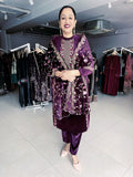 MULBERRY PREMIUM VELVET EMBROIDERED SUIT