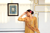 YELLOW MUSLIN SILK EMBROIDED SET