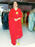 RED COTTON FLARED ANARKALI