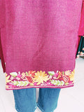 WINE EMBROIDERED WOOLEN ONLY FIRAN