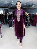 MULBERRY PREMIUM VELVET EMBROIDERED SUIT