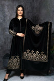 BLACK HEAVY EMBROIDERED ANARKALI VELVET SUIT