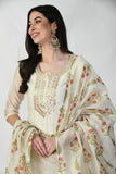 IVORY CHANDERI SUIT WITH GOTTA PATTI WORK AND BLOCK PRINTED DUPATTA