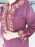 WINE WOOLEN EMBROIDERED SUIT