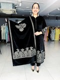 BLACK VELVET EMBROIDERED ANARKALI SUIT