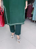 GREEN KASHMIRI EMBROIDERED ONLY FIRAN