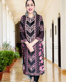 PRINTED BLACK MUSLIN PAKISTANI SUIT