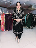 BLACK WOOLEN EMBROIDERED SUIT