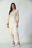 IVORY CHANDERI SUIT WITH GOTTA PATTI WORK AND BLOCK PRINTED DUPATTA