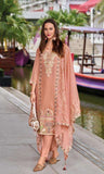 PEACH PAKISTANI STYLE ORGANZA SUIT