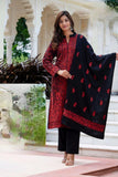 BLACK WOOLEN KASHMIRI EMBROIDERED SUIT WITH STALL