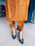 DESIGNER COTTON VELVET EMBROIDERED PARTY WEAR SUIT