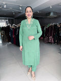 GREEN WOOLEN EMBROIDERED SUIT