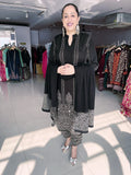 BLACK WOOLEN EMBROIDERED SUIT