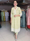 GREEN COTTON SUIT WITH CHIKAN EMBROIDERY