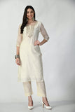 IVORY CHANDERI SUIT WITH GOTTA PATTI WORK AND BLOCK PRINTED DUPATTA