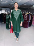 GREEN KASHMIRI EMBROIDERED ONLY FIRAN