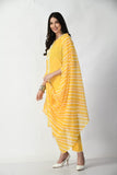 YELLOW COTTON EMBROIDERED SUIT