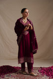 MULBERRY COLOUR EMBROIDERED VELVET SUIT