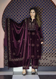 WINE PREMIUM VALVET FULLY EMBROIDERED DESIGNER PARTY WEAR SUIT