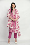 PLUM COLOURED PRINTED COTTON KURTA PAIRED WITH COTTON TROUSER AND KOTADORIA DUPATTA