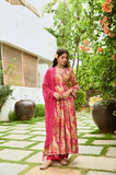 FUSCHIA PINK MUSLIN PRINTED ANARKALI