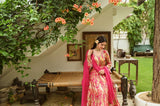 FUSCHIA PINK MUSLIN PRINTED ANARKALI