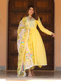 YELLOW EMBROIDERED ANARKALI SUIT