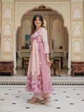 LILAC COLOUR PRINTED COTTON ANGRAKHA ANARKALI SUIT