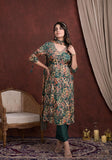 GREEN EMBROIDERED ANARKALI SUIT