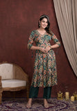 GREEN EMBROIDERED ANARKALI SUIT