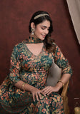 GREEN EMBROIDERED ANARKALI SUIT