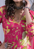 PINK PRINTED RUSSIAN SILK KURTA SET