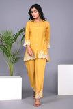 (Copy) MUSTARD EMBROIDED SILK CO-ORD SET