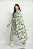 GREEN PRINTED COTTON SUIT