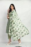 GREEN PRINTED COTTON SUIT