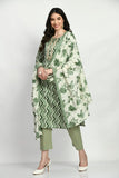 GREEN PRINTED COTTON SUIT