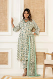 GREEN PRINTED COTTON SUIT