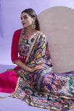 MAGENTA SILK AFGANI SUIT