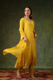 MUSTARD CHINON EMBROIDERED SUIT