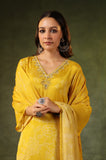 MUSTARD CHINON EMBROIDERED SUIT