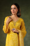 MUSTARD CHINON EMBROIDERED SUIT