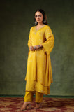 MUSTARD CHINON EMBROIDERED SUIT