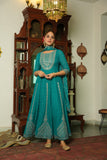 RAMA GREEN GEORGETTE FULLY EMBROIDERED ANARKALI SUIT