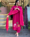 Pink Cotton Designer Suit