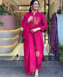 Pink Cotton Designer Suit